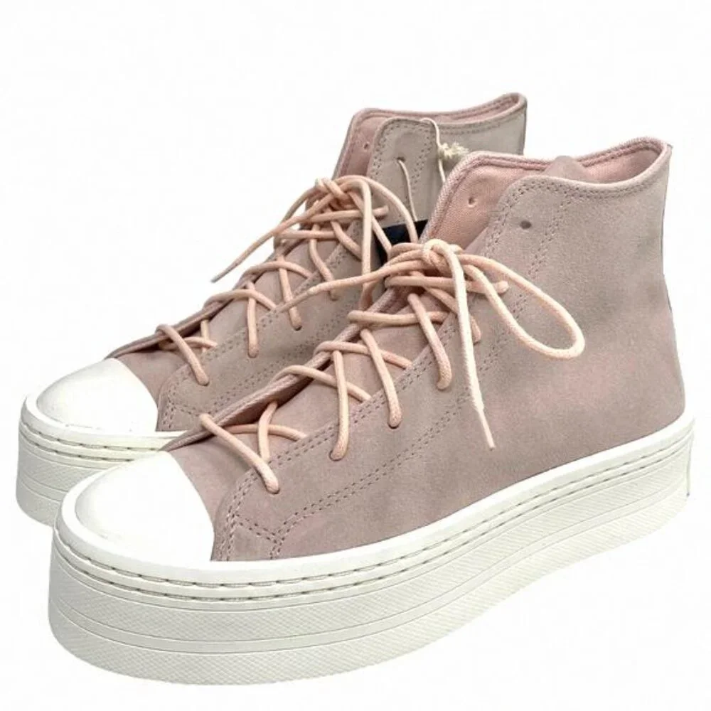 Converse Chuck Taylor Modern Lift Platform Casual Women A04663C Pink Suede Shoes